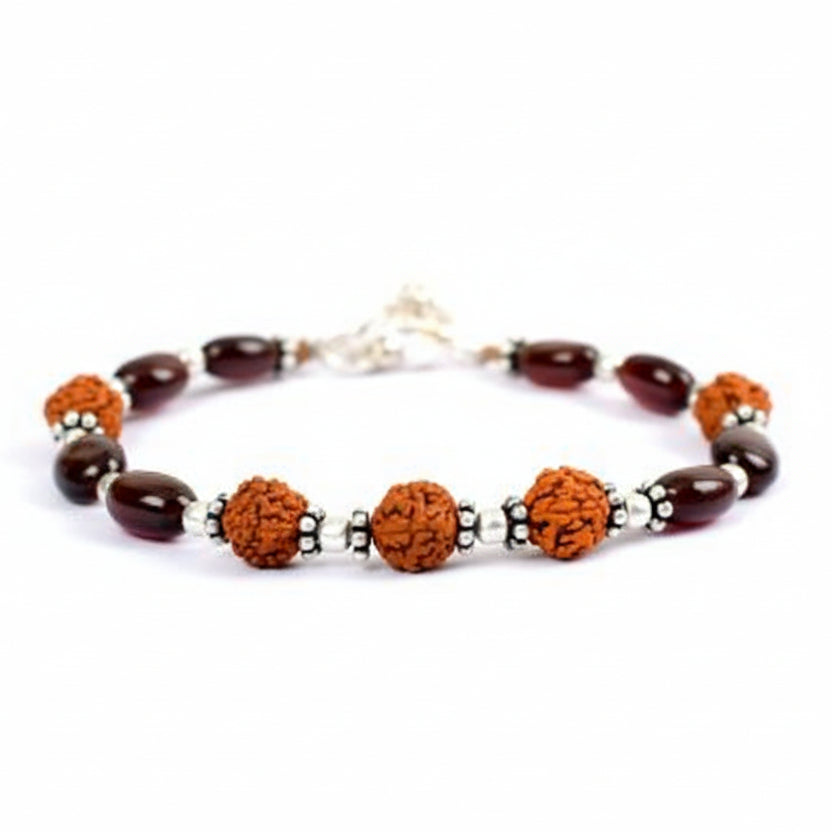 Rudraksha and Gomed Bracelet (35 carats)
