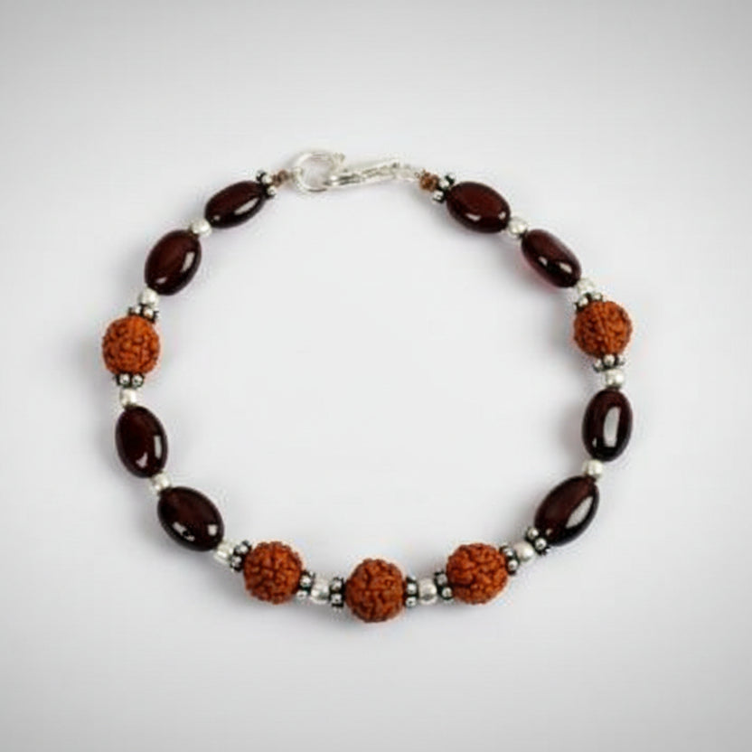 Rudraksha and Gomed Bracelet (35 carats)
