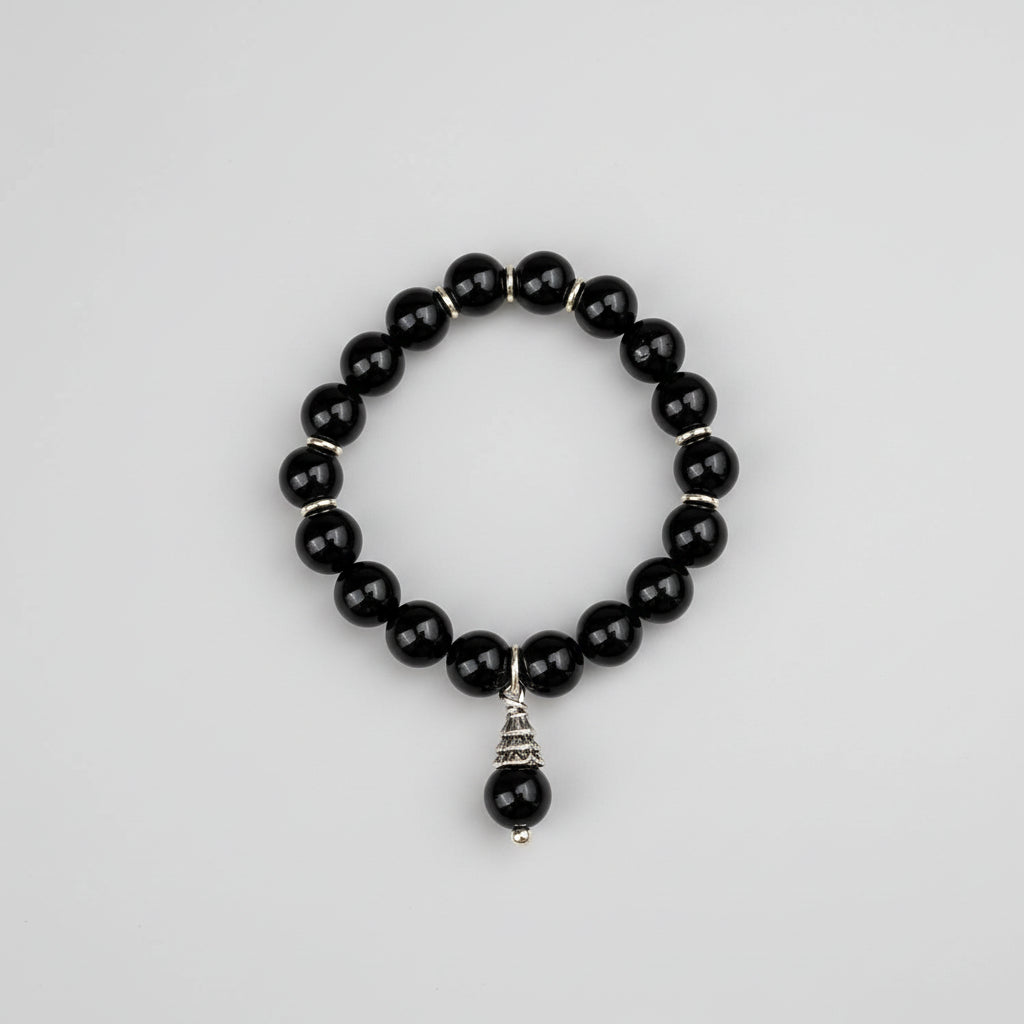 Black Tourmaline Bracelet (Design IV)-8 mm