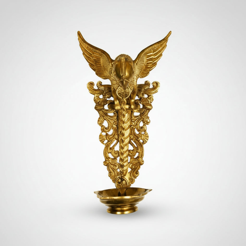 Brass Parrot Hanging Diya