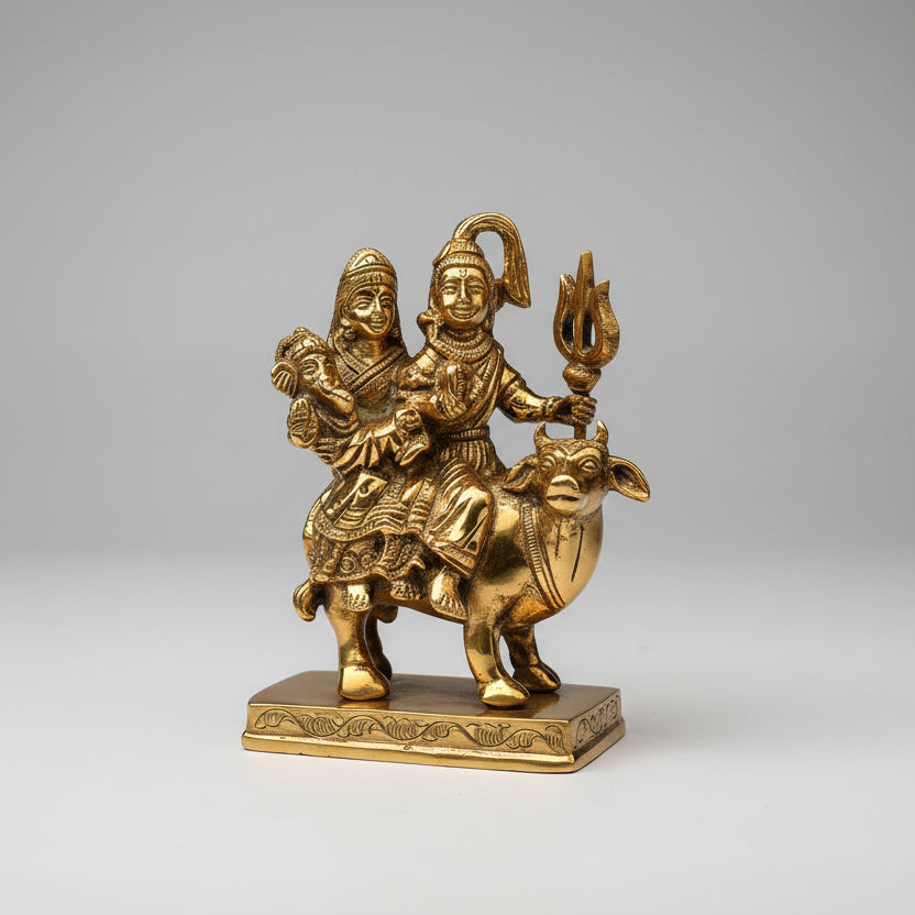 Shiva Parivar on Nandi Brass Idol