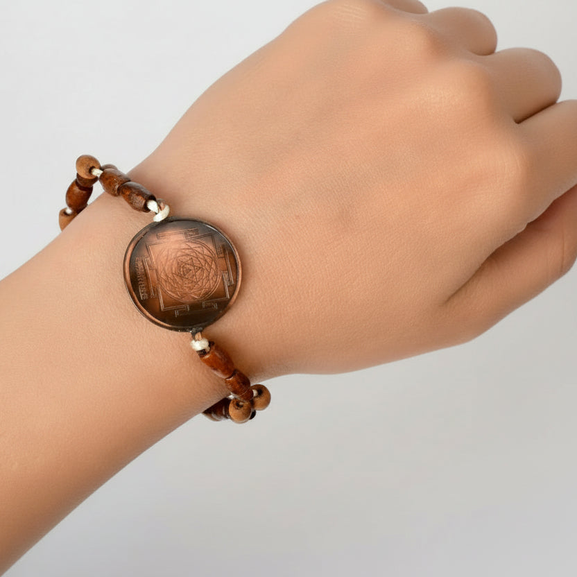 Lagna Yog Yantra Bracelet in Copper-With Copper Chain