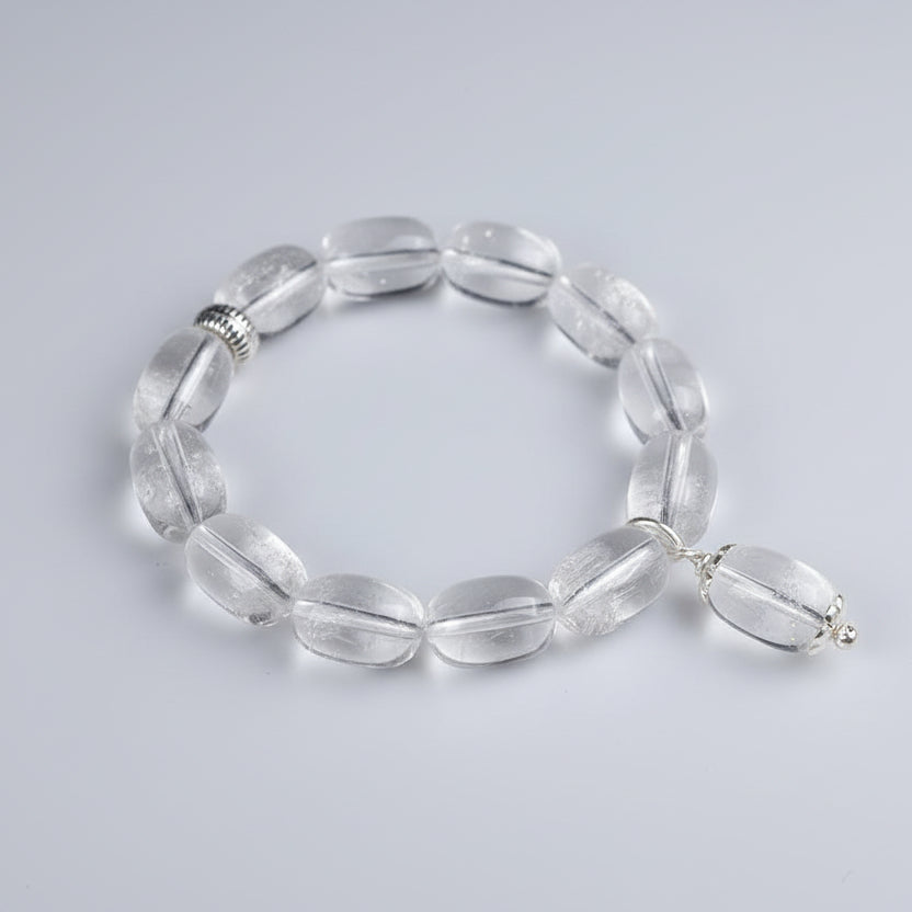 Drum Shaped Sphatik Bracelet in Elastic-Design I
