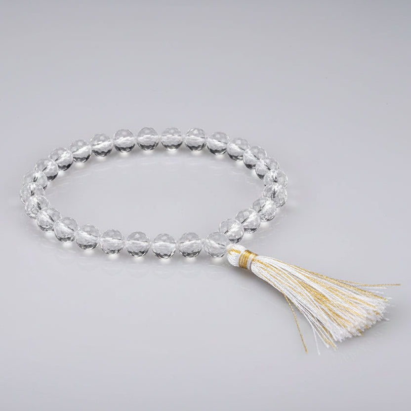 Sphatik Crystal Faceted Sumerni Mala-8 mm