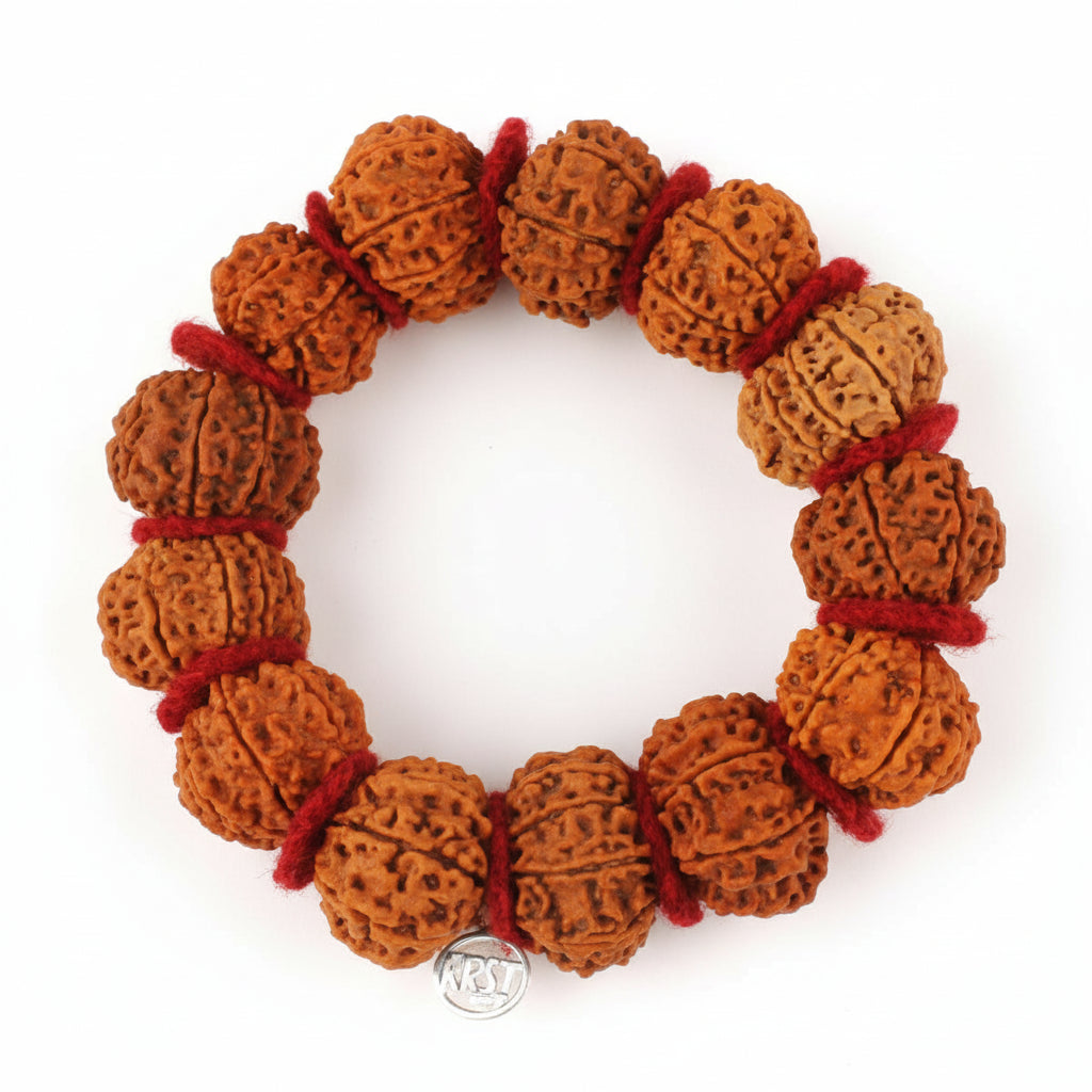 13 Mukhi Kamdev Bracelet-Regular-Woolen Spacers
