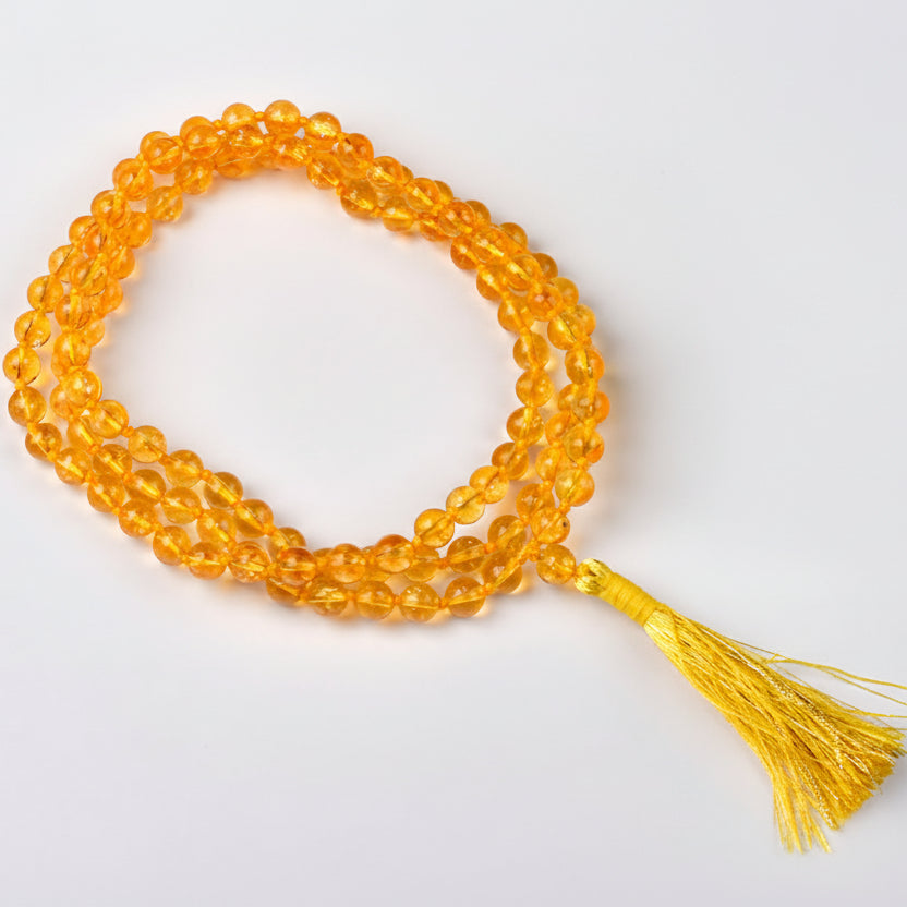 Yellow Citrine Rosary (6 mm)-108+1 Beads