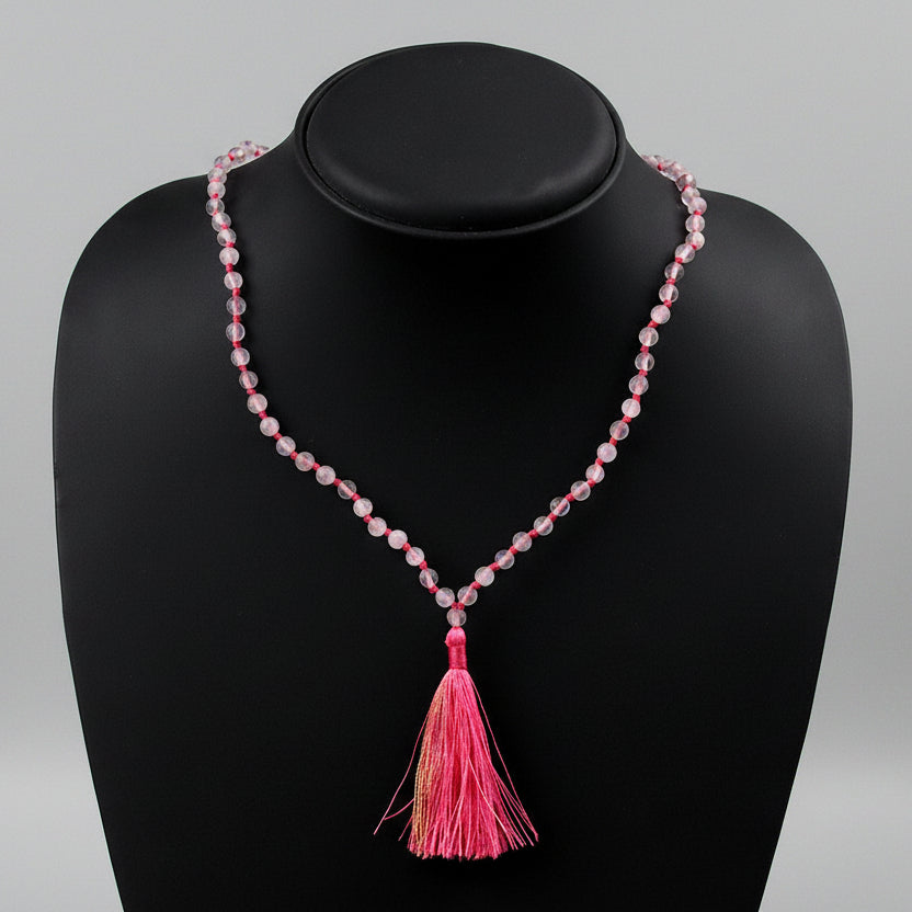Rose Quartz Knotted Mala-10 mm