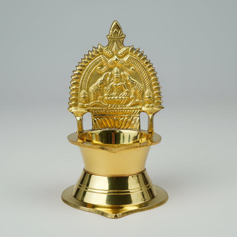 Brass Gaja Laxmi Diya-Large