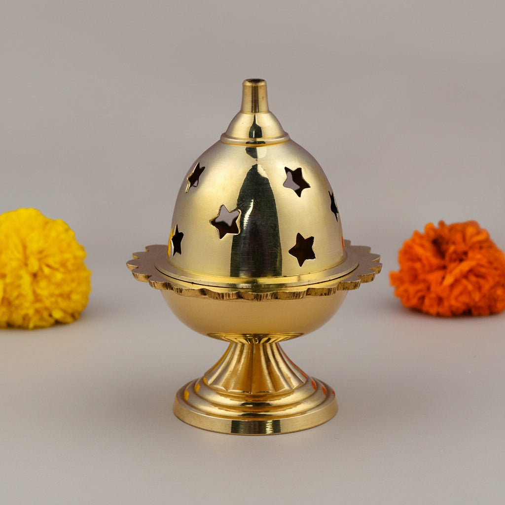Brass Pineapple Shape Akhand Diya-Small