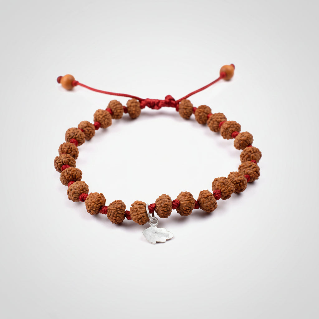 8 Mukhi Ganesha Bracelet From Java In Silk Thread-14 mm