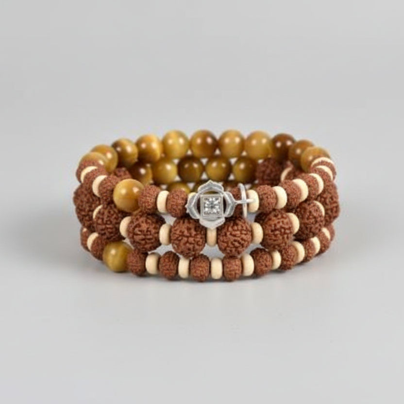 8 Mukhi Rudraksha and Cats Eye Bracelet - II