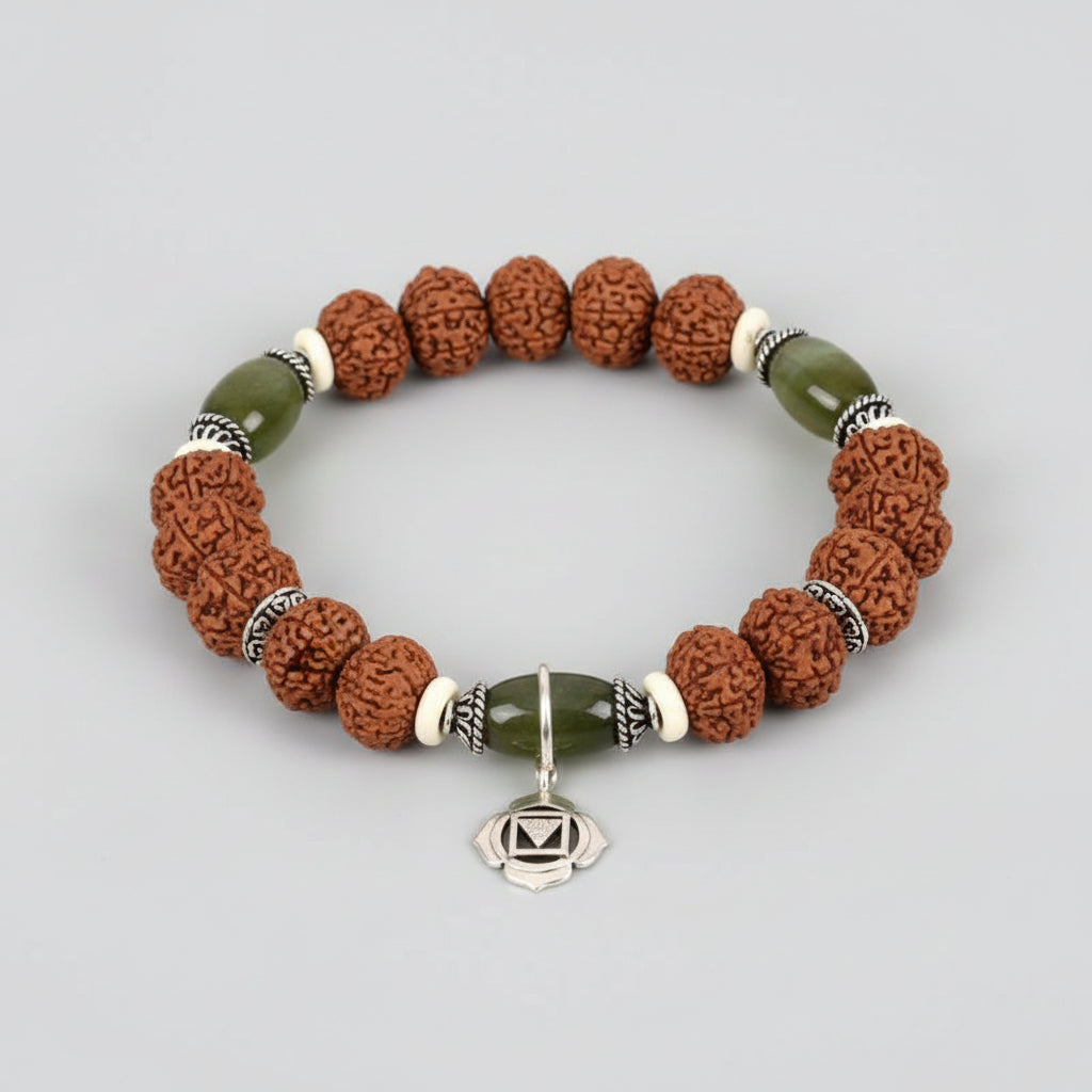8 Mukhi Rudraksha and Cats Eye Bracelet - I