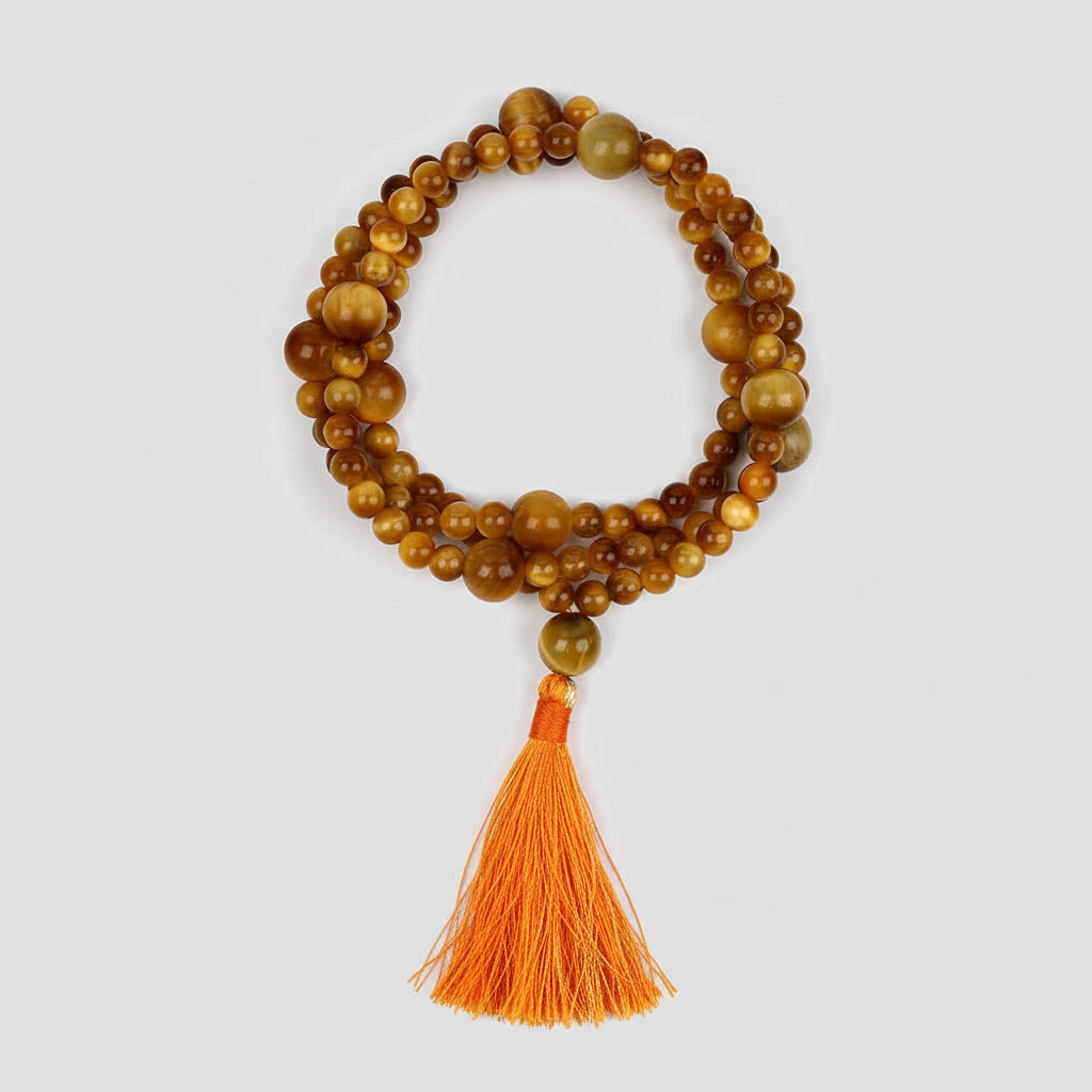 Brown Cat's Eye Designer Mala