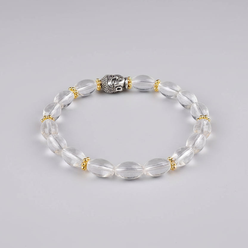Lingam Shaped Sphatik Bracelet in Elastic-Design III