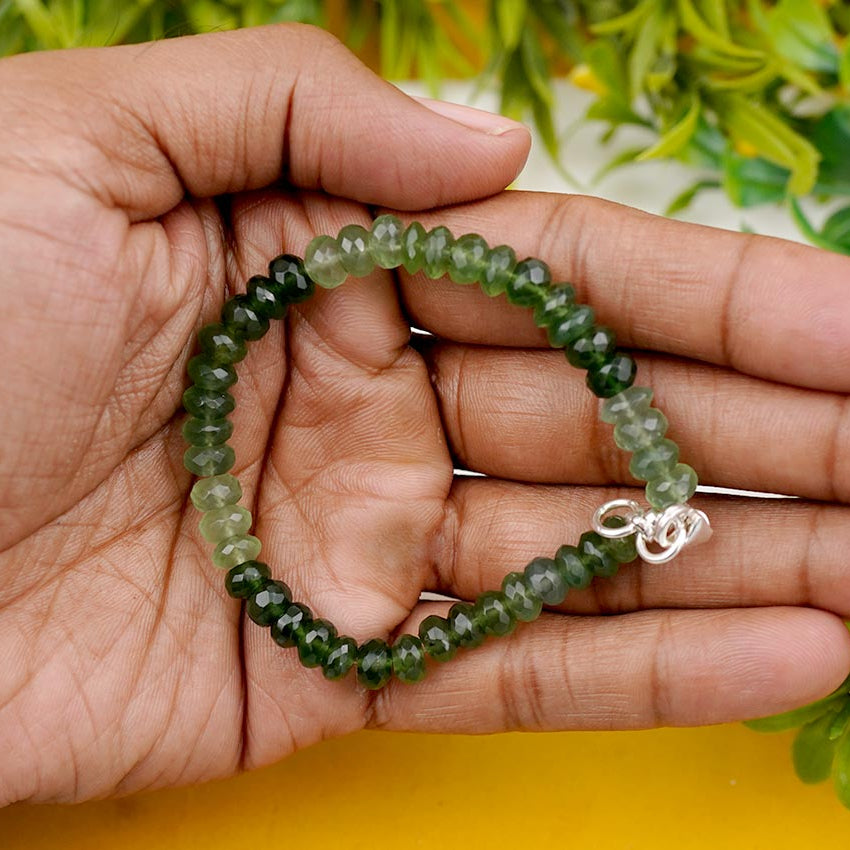 Serpentine Button Shape Faceted Bracelet