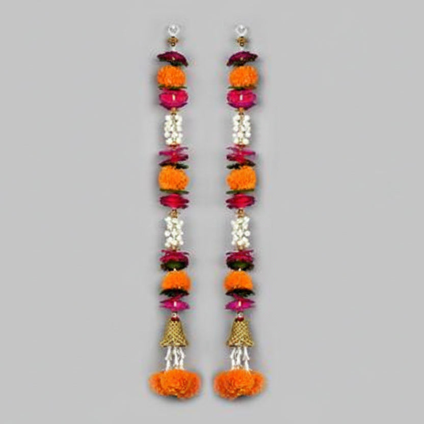 Mogra and Marigold Door Toran & Ladi Set For Diwali-Toran & Ladi (Set of 2)