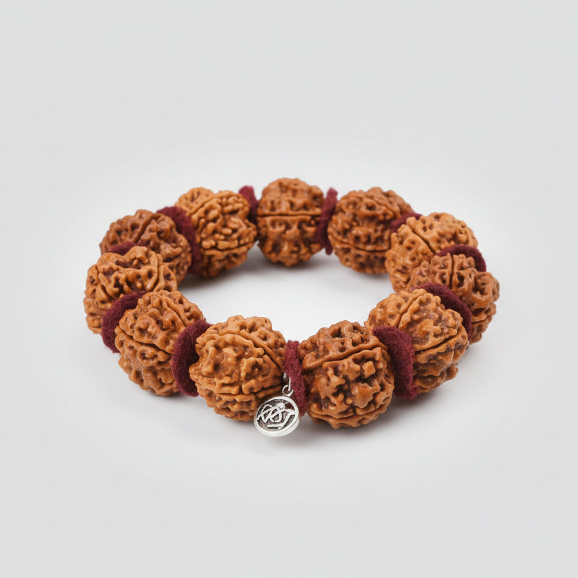 5 Mukhi Guru Bracelet (I)-Large-Silver Chakri