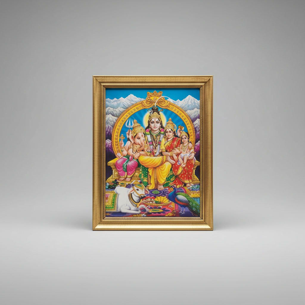 Shiv Parivar Photo Medium I-With Frame I