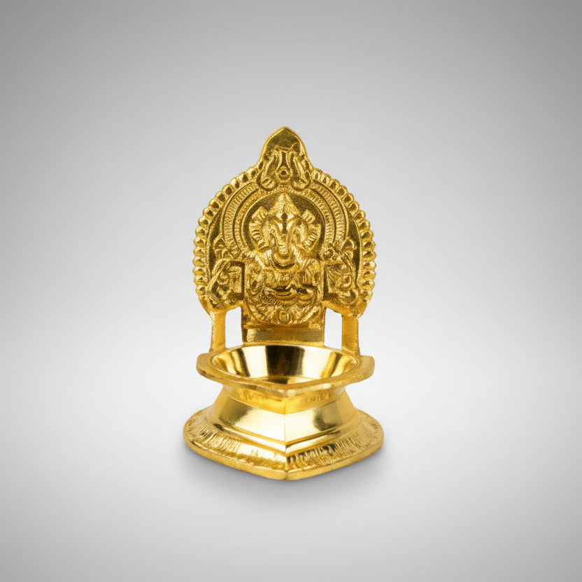 Ganesh Diya in Brass (IV)-Set of 2