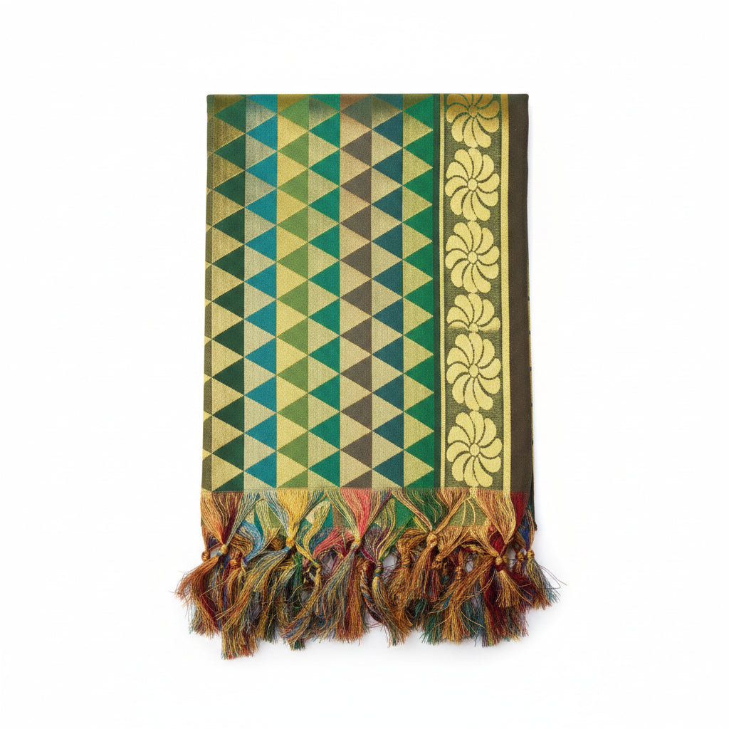 Art Silk Shawl Design XII-Maroon