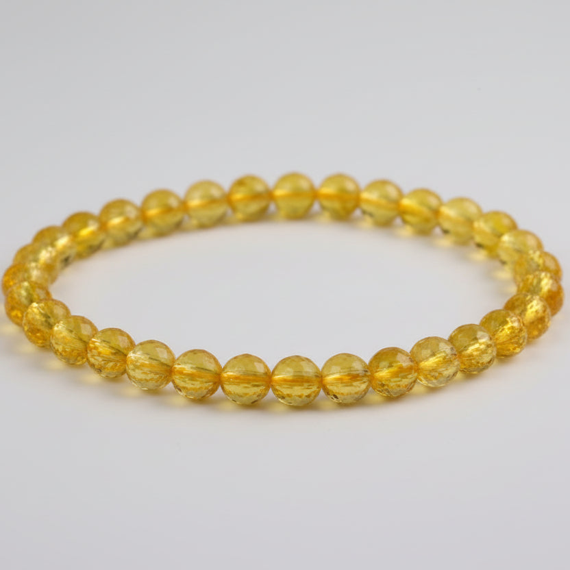Citrine Mala Round Faceted Beads-6 mm-72 Beads
