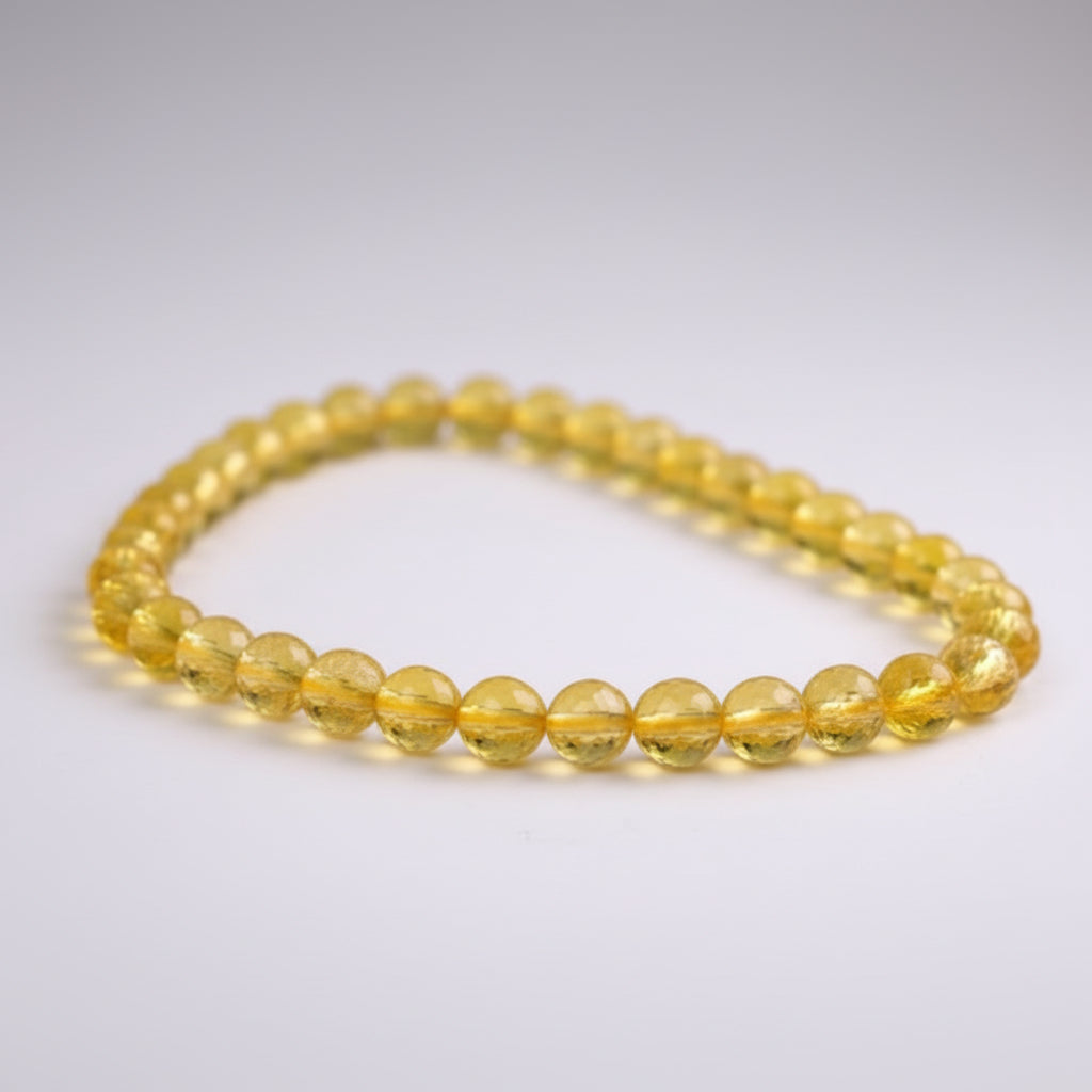 Citrine Mala Round Faceted Beads-7 mm-72 Beads