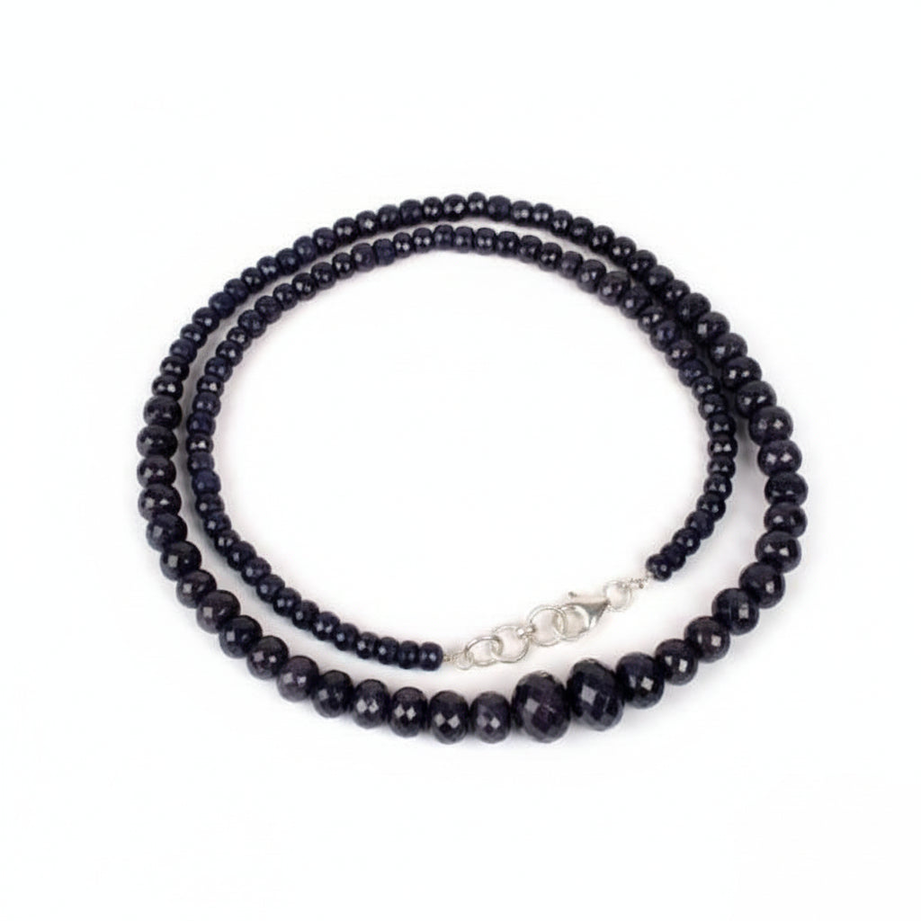 Blue Sapphire (Faceted Button Shape) Necklace-277 carats