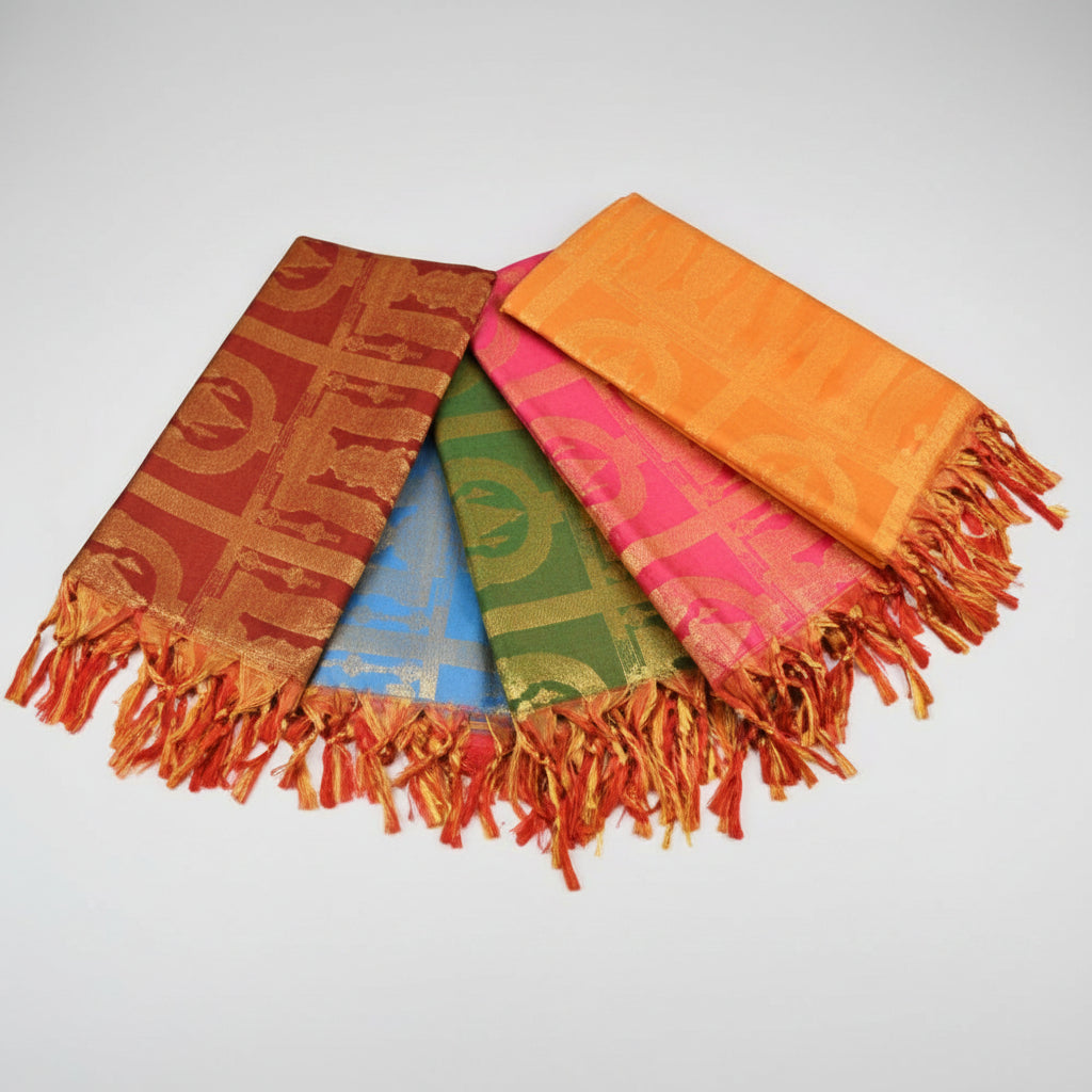 Jai Vasavi Shawl in Art Silk-Blue