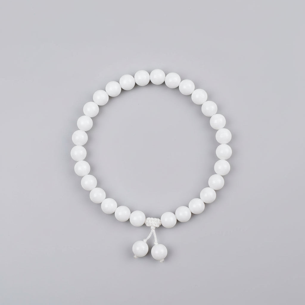 White Agate Bracelet With Adjustable Thread