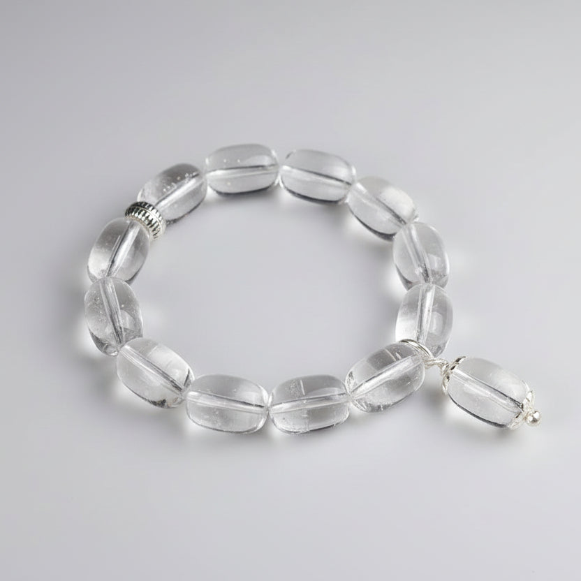 Drum Shaped Sphatik Bracelet in Elastic-Design II