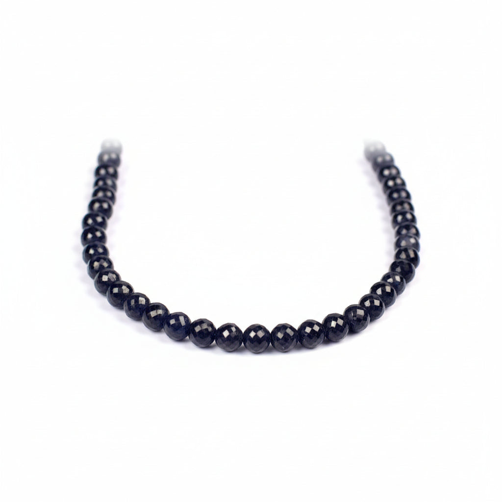 Blue Sapphire Faceted Necklace (II)-9 mm