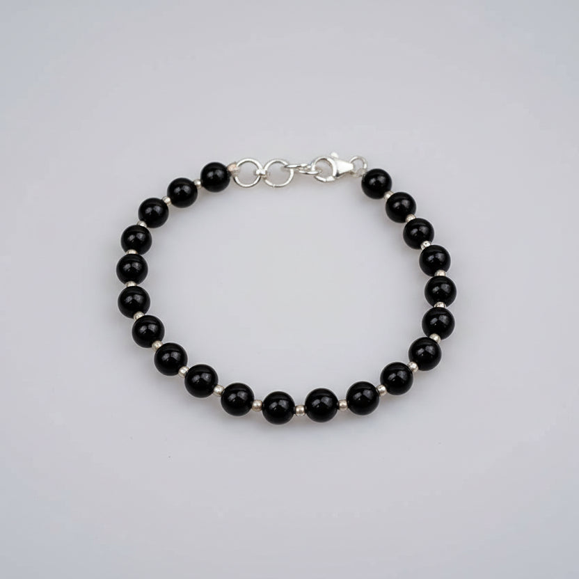 Black Tourmaline Bracelet (Design II)-8 mm