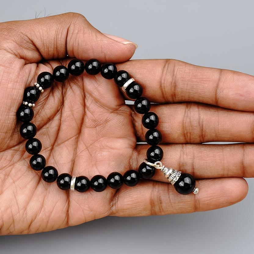 Black Tourmaline Bracelet (Design IV)-8 mm