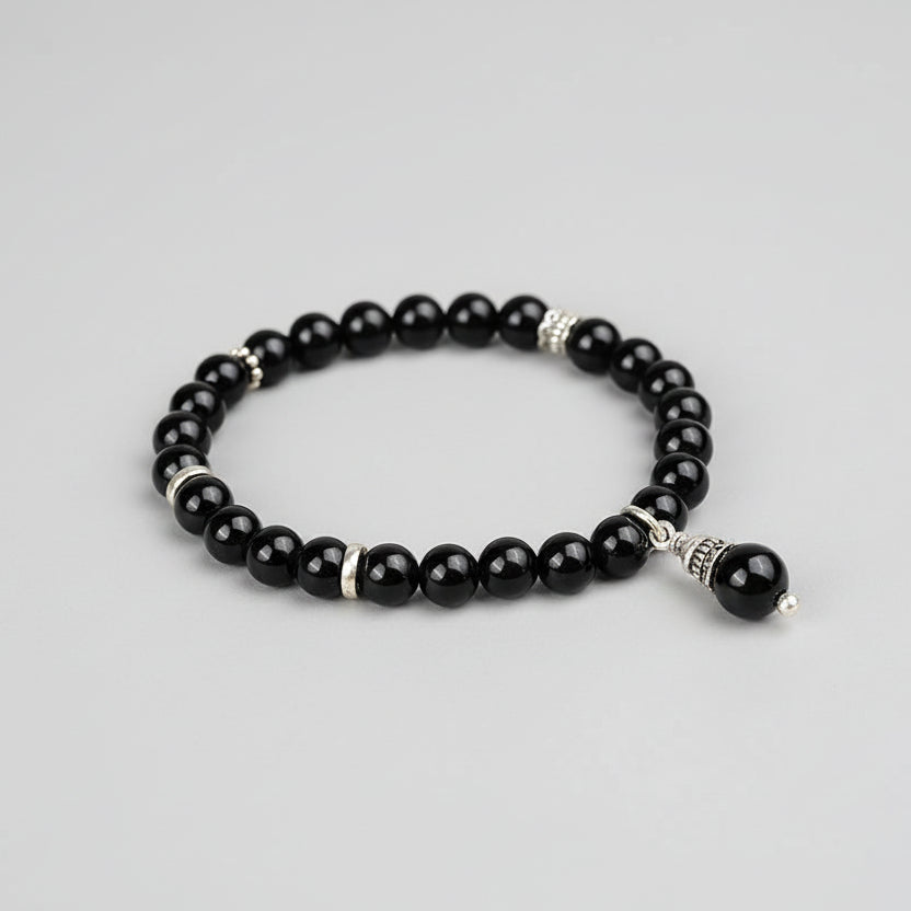 Black Tourmaline Bracelet (Design IV)-10 mm