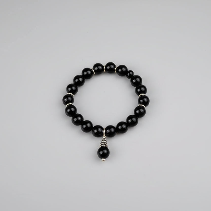 Black Tourmaline Bracelet (Design IV)-10 mm