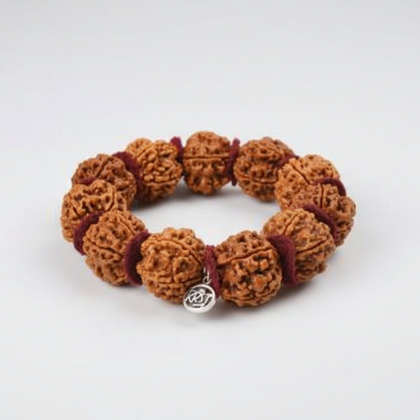 5 Mukhi Guru Bracelet (I)-Collector-Woolen Spacers