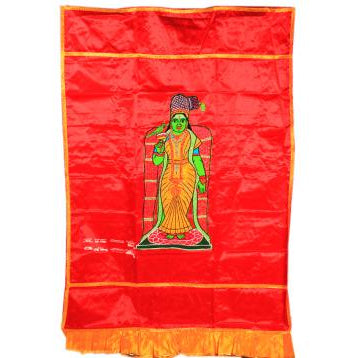 Temple Curtain Meenakshi Design-Red