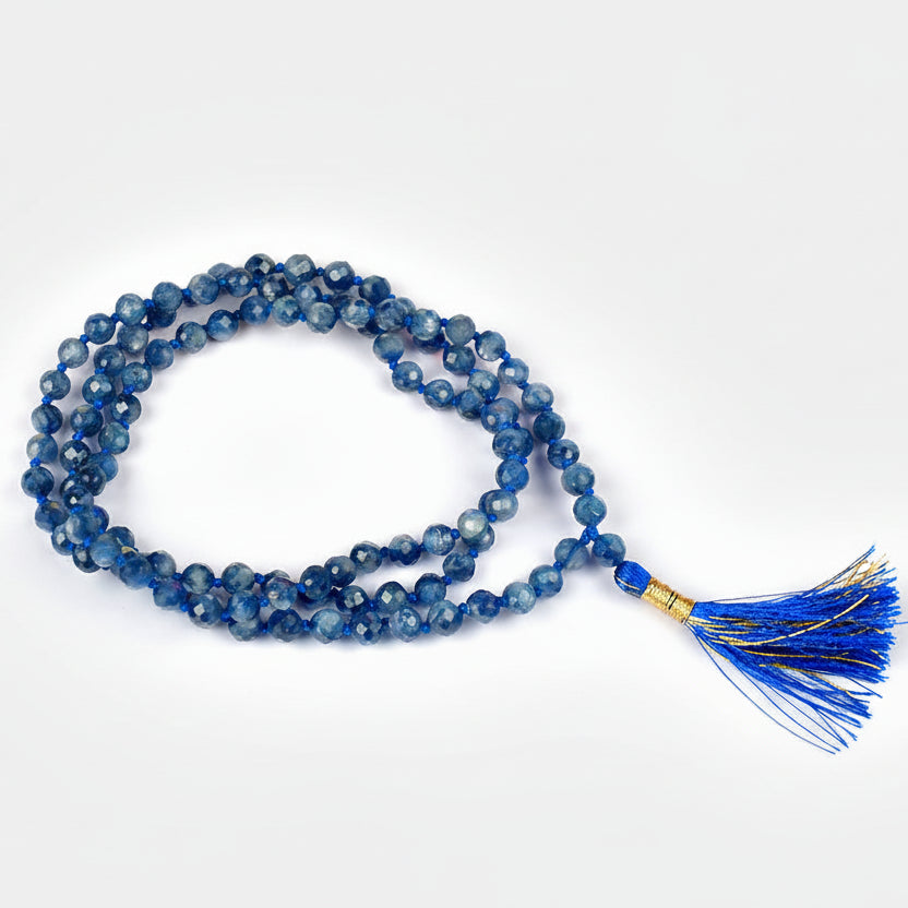 Kyanite Faceted Mala 108+1 Beads (6 mm)