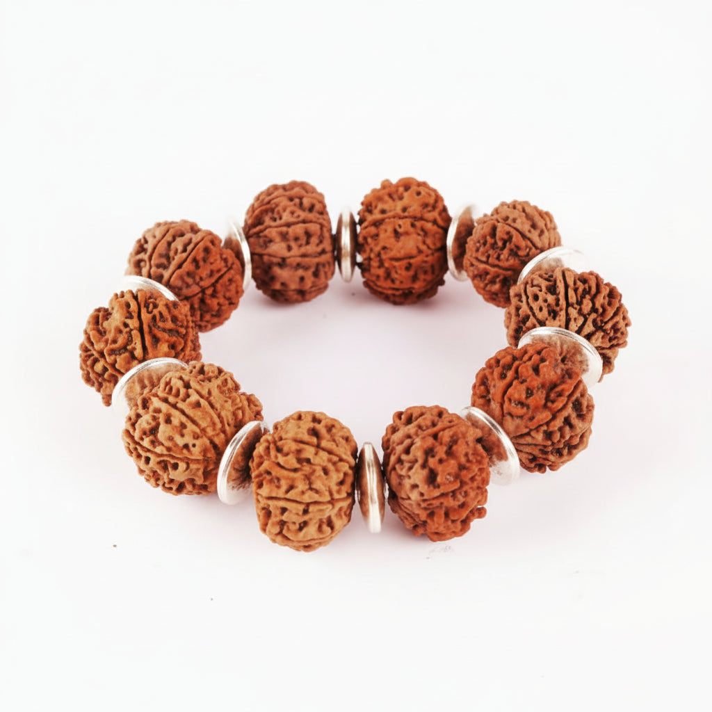 9 Mukhi Durga Shakti Bracelet-Collector-Woolen Spacers