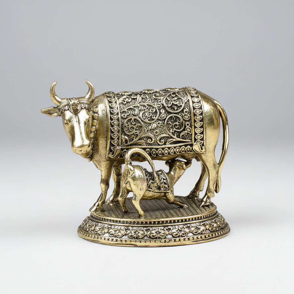 Gaumata with Calf Ashtadhatu Idol-325 gms