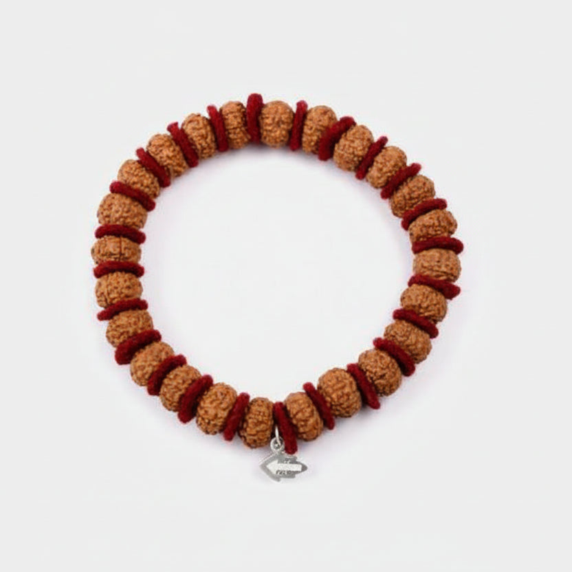 9 Mukhi Durga Shakti Bracelet From Java In Woolen Spacers-10 mm