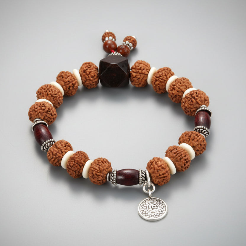 9 Mukhi Rudraksha with Gomed Bracelet
