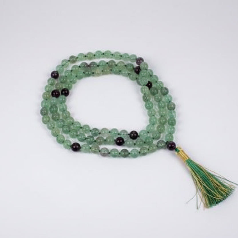 Fluorite Round Mala (8 mm)-With Knots
