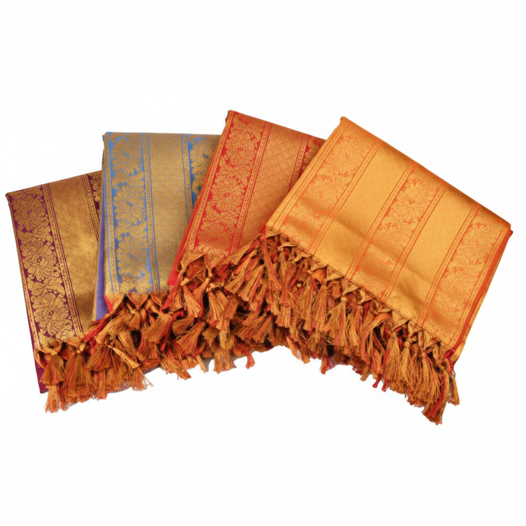 Art Silk Shawl Design I-Saffron