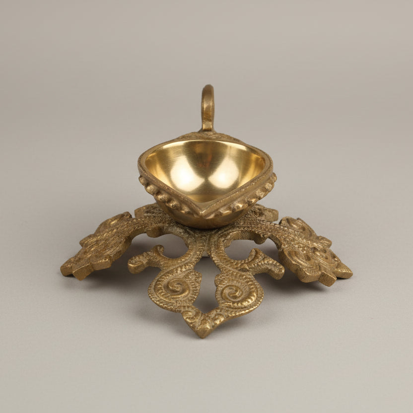 Antique Design Brass Aarti Diya-Set of 2
