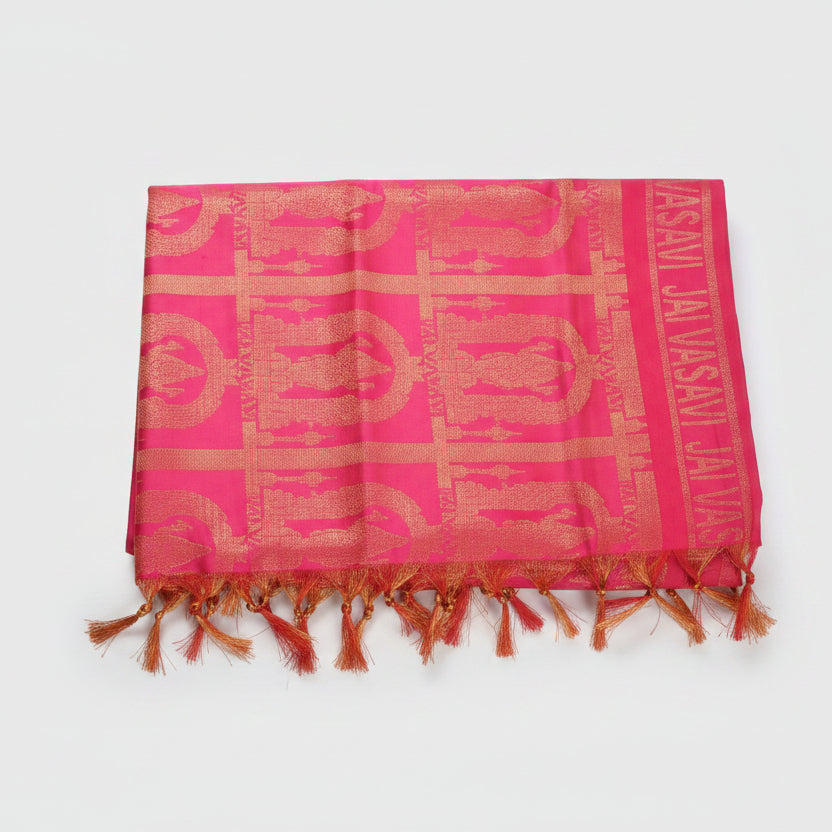 Jai Vasavi Shawl in Art Silk-Orange