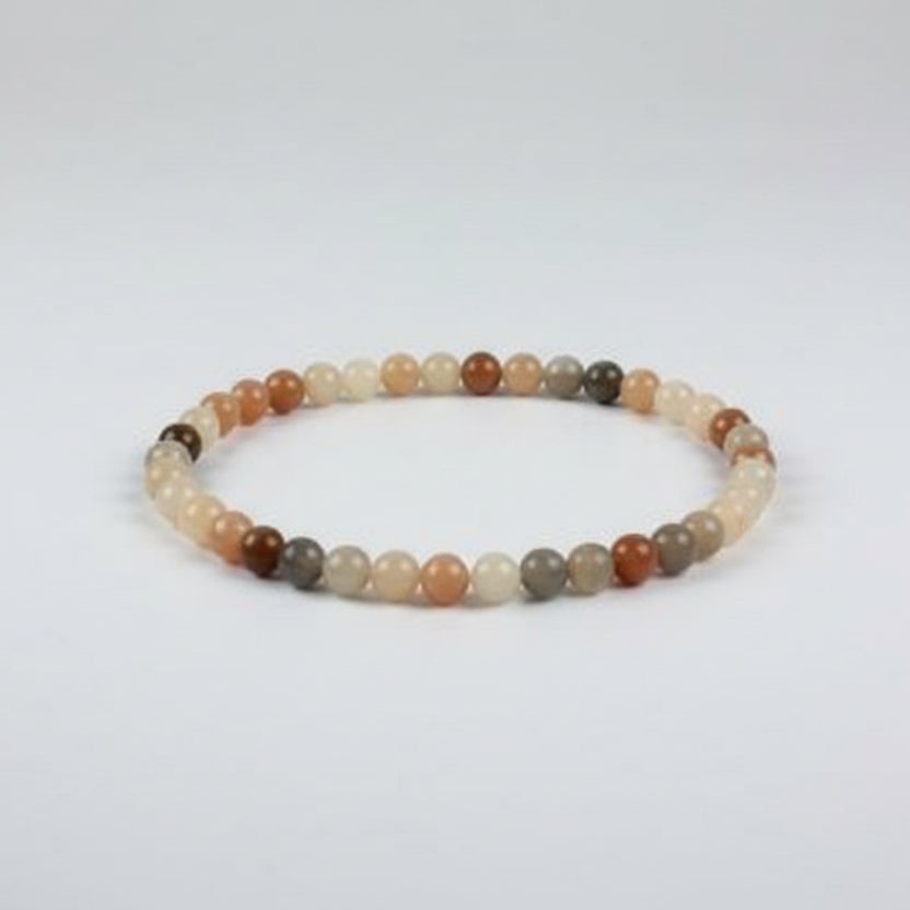 Multi Coloured Moonstone Round Mala-108+1 Beads (Size: 6 mm)