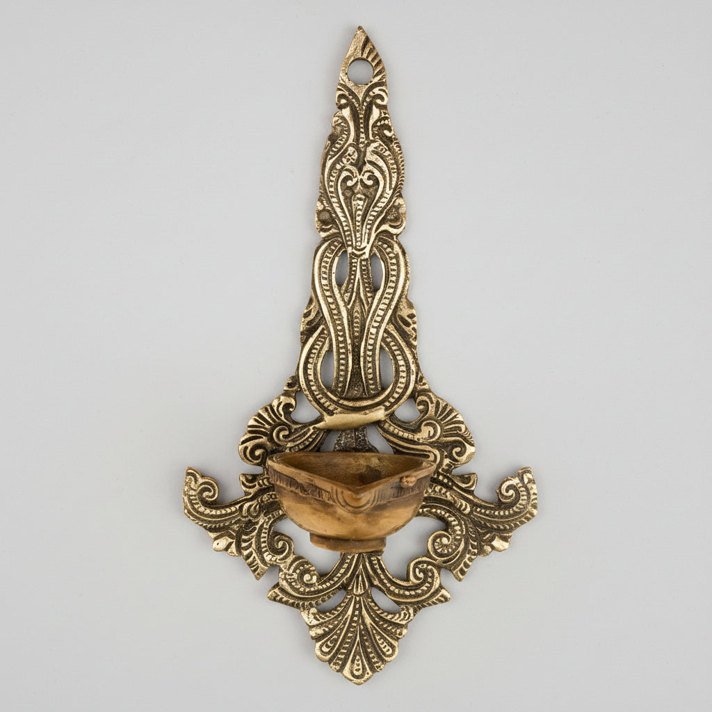 Antique Hanging Brass Diya-One Piece
