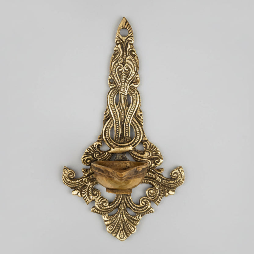 Antique Hanging Brass Diya-Set of 2