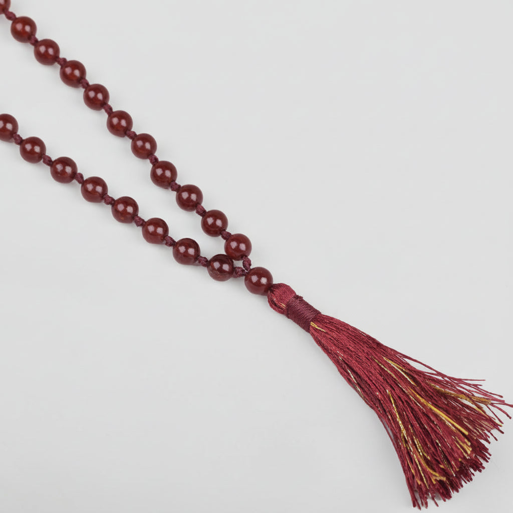 Natural Gomed Hessonite Mala-4 mm